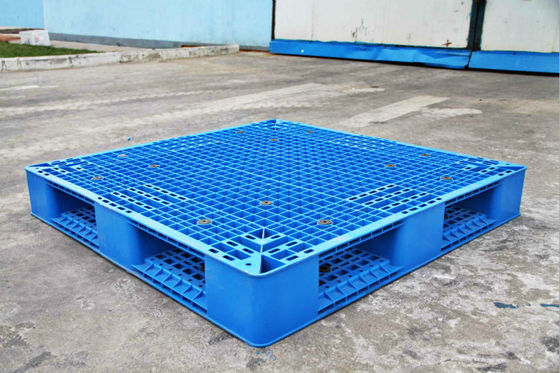Páletes plásticas do transporte de Rackable para o armazenamento/distribuição, recicl plástico azul da pálete