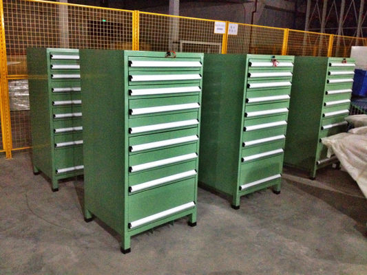 ตู้เครื่องมือและตู้เครื่องมืออุตสาหกรรมมี 3 - 15 ลิ้นชัก, สีเขียว