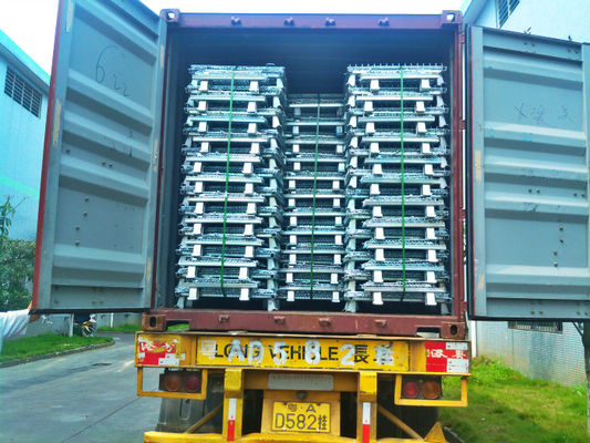 Jaulas de acero plegables de la plataforma del equipo apilable del tránsito con en forma de "U"